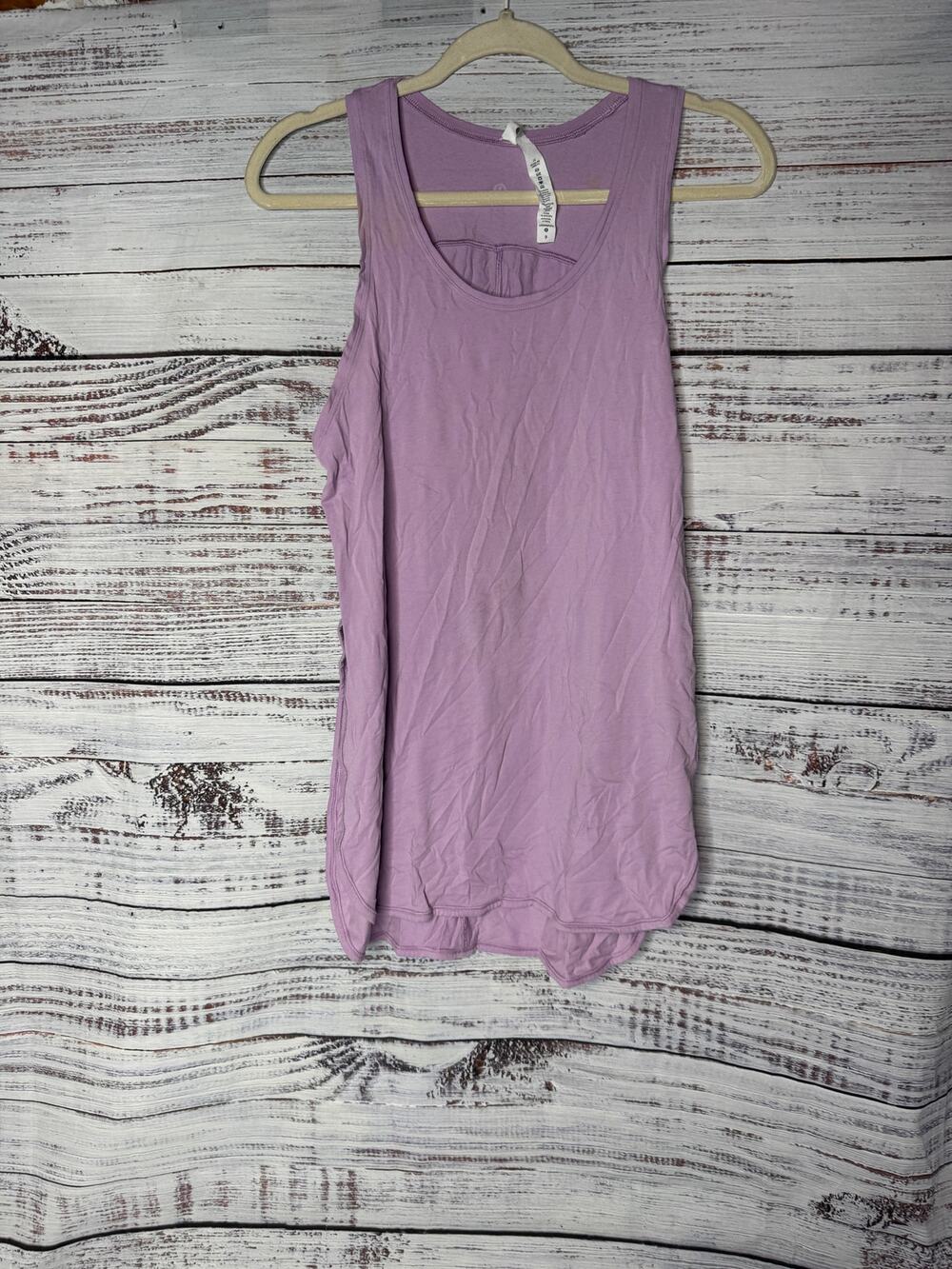 Lululemon Purple Pima Cotton Tank Top Size 6 Racerback Long Tunic Yoga